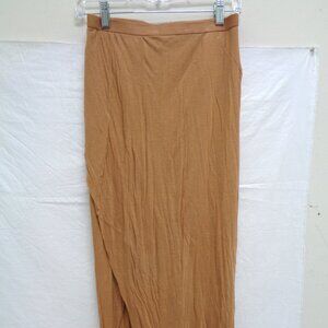 RICK OWENS LILIES Asymmetrical Pull-on Maxi Skirt "Rose" Tan Women's Size 8